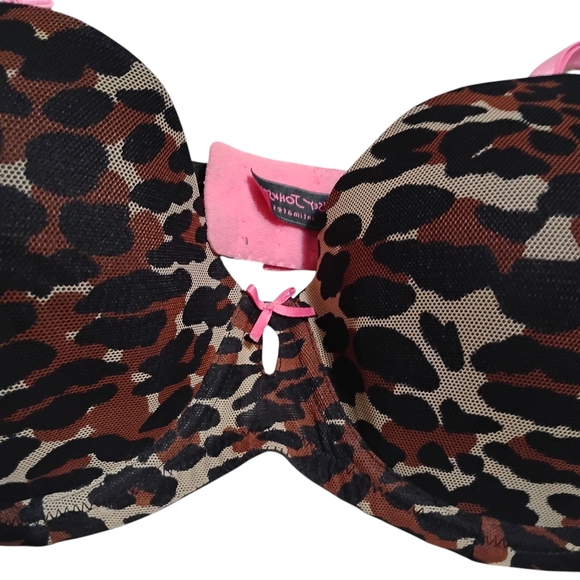 Betsey Johnson Intimates | Cheeta Print Bra with Pink Accents Jewel Tone | 36C - Picture 2 of 7